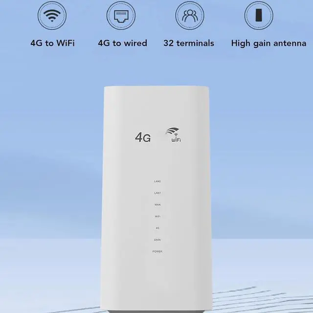 Alt view image 2 of 7 - 4G LTE Wi Fi Mobile Hotspot, Unlocked WL Router with SIM Card Slot, 300Mbps Transmission, Sharing Up to 32 Devices, WL Internet Router Global Version CPF101 5 CPE (US Plug 100