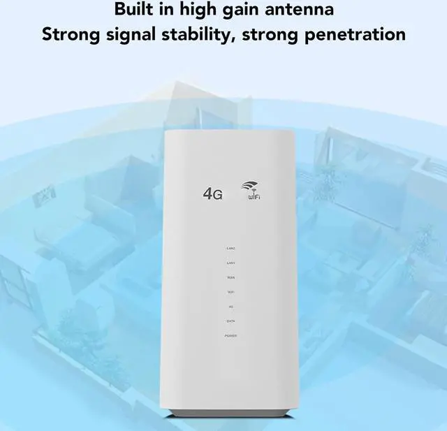 Alt view image 4 of 7 - 4G LTE Wi Fi Mobile Hotspot, Unlocked WL Router with SIM Card Slot, 300Mbps Transmission, Sharing Up to 32 Devices, WL Internet Router Global Version CPF101 5 CPE (US Plug 100