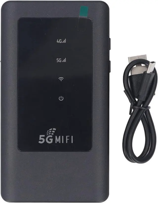 Alt view image 4 of 7 - Portable WiFi Hotspot, 5G WiFi6 2.77Gbps Mobile Router with Nano SIM Card Slot, for Travel Supports 16 Devices USB C Power, Black