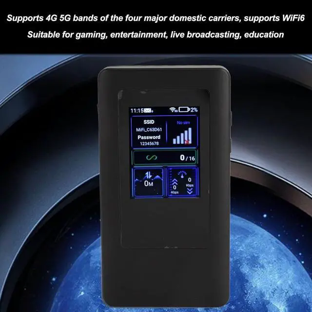Alt view image 2 of 7 - 5G Mobile Hotspot, Support 16 Devices 4G LTE USB Portable Router, Up to 2.5Gbps Pocket Mobile Hotspot with SIM Card Slot, for Laptop Phone PC