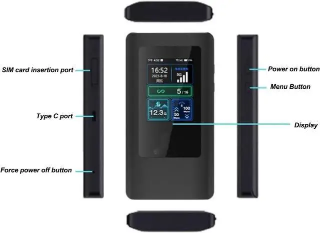 Alt view image 6 of 7 - 5G Mobile Hotspot, Support 16 Devices 4G LTE USB Portable Router, Up to 2.5Gbps Pocket Mobile Hotspot with SIM Card Slot, for Laptop Phone PC