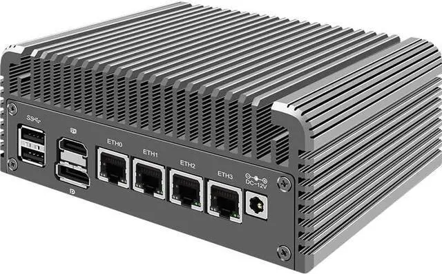 Alt view image 6 of 7 - CWWK Firewall Mini PC Intel N Series N100,DDR5 16G RAM 256G NVMe SSD,4 x 2.5GbE i226V LAN,Micro Router Appliance,AES-NI,OPNsense