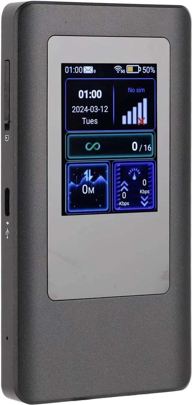 Main image of 5G Portable Mobile Hotspot, 5G Mobile Hotspot Gigabit Dual Band Wireless Fidelity 6 WiFi 6 Support 16 Devices Travel Routers with 4400mAh Battery for Live Gaming Entertainment