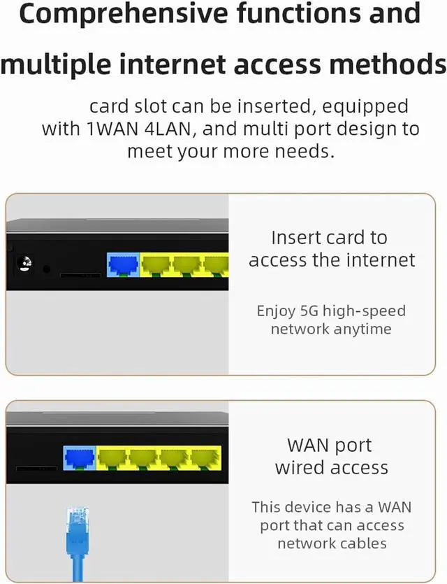 Alt view image 6 of 7 - 5G CPE Router, WiFi6 Dual Band Router with 8 Antennas, WiFi6 1000Mbps Gigabit Ethernet Network 5G Router (US Plug 100240V)