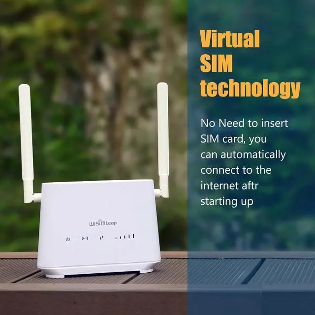 Alt view image 3 of 7 - 4G WiFi Router Cat 6 with Sim Card Slot Homefi Global vSIM CPE Wireless Network and Wired Broadband Mutual Backup Internet Gaming Router 50GB for US in 30days