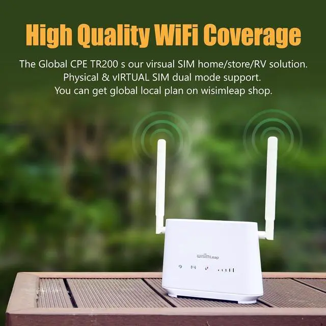 Alt view image 4 of 7 - 4G WiFi Router Cat 6 with Sim Card Slot Homefi Global vSIM CPE Wireless Network and Wired Broadband Mutual Backup Internet Gaming Router 50GB for US in 30days