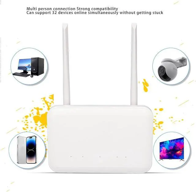 Alt view image 5 of 7 - Diyeeni 4G SIM Card Router CPE, WiFi Modem with SIM Card & LAN Port, 300Mbps High Speed, Wireless Router Outdoor Indoor, Support 32 Users, for Europe, Asia, Southeast Asia, Africa (US)
