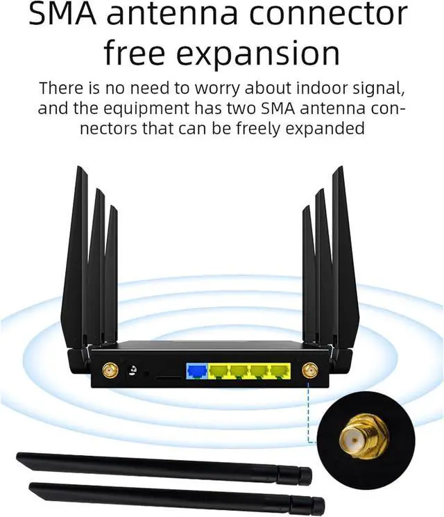 Alt view image 2 of 7 - 5G CPE Router, WiFi6 Dual Band Router with 8 Antennas, WiFi6 1000Mbps Gigabit Ethernet Network 5G Router (US Plug 100240V)