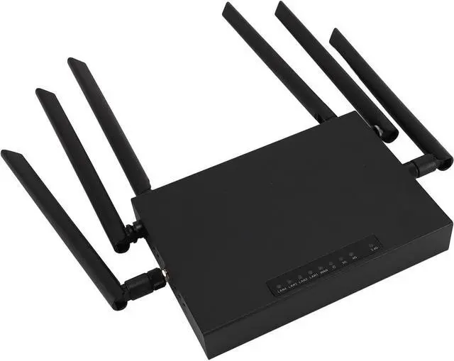 Alt view image 5 of 7 - 4G Router with 6 Antennae, SIM Card Slot, Multi Device Sharing, 300Mbp Hotspot Router for Europe Asia Version 5 Network Port, Iron Case for Improved Performance (US Plug)