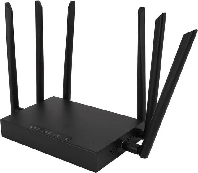 Alt view image 7 of 7 - 4G Router with 6 Antennae, SIM Card Slot, Multi Device Sharing, 300Mbp Hotspot Router for Europe Asia Version 5 Network Port, Iron Case for Improved Performance (US Plug)