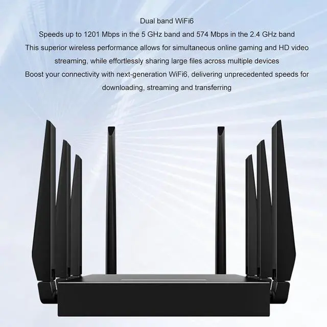 Alt view image 2 of 7 - 5G CPE 6 Router, Dual Band WiFi6 5G CPE Router with SIM Card Slot, 1000Mbps Gigabit Ethernet Network with 8 Antennas, for Middle East, Asia, Africa (US Plug)