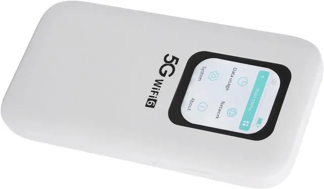 Alt view image 2 of 7 - KIMISS 5G WiFi 6 Mobile Hotspot with Nano SIM Slot - Connects Up to 16 Devices, 2.01in Touch Screen, Portable WiFi Router for Travel