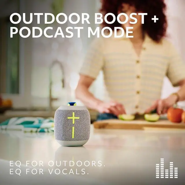 Alt view image 3 of 7 - Ultimate Ears WONDERBOOM 4 Outdoor Speakers Bluetooth Waterproof with Big Bass & 360-Degree Sound, Dustproof Floating Wireless Speaker, 131ft Range - Gray