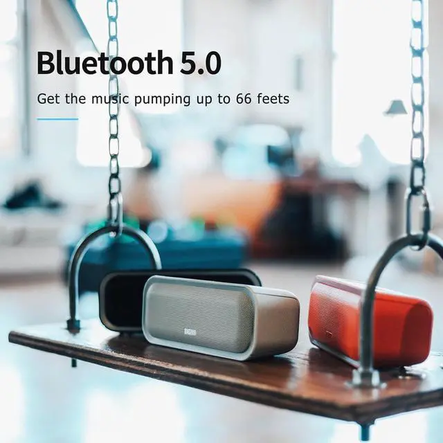 Alt view image 2 of 7 - DOSS SoundBox Pro Bluetooth Speaker with 20W Stereo Sound, Active Extra Bass, 20H Playtime, IPX6 Waterproof, TWS Pairing, Multi-Colors Lights, Portable for Hiking, Camping, Beach, Outdoor, Party-Black