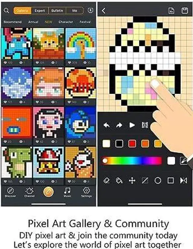 Alt view image 7 of 7 - Divoom Ditoo Retro Pixel Art Game Bluetooth Speaker with 16X16 LED App Controlled Front Screen (Pink)