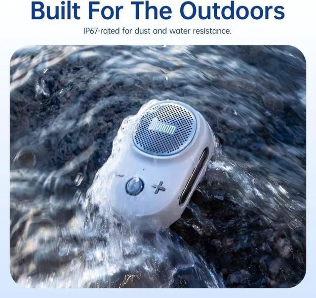Alt view image 5 of 7 - Divoom Itour-S Portable Mini Wearable Bluetooth Speaker, Big Audio and Punchy Bass,Clip-On Design, IP67 Waterproof and Dustproof,10 Hours Playtime,Speaker for Home Travel Office and Outdoors (White)
