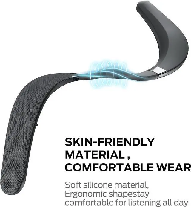 Alt view image 3 of 7 - Monster Boomerang Neckband Bluetooth Speaker - Wireless Wearable Speaker with 12H Playtime, IPX7 Waterproof, True 3D Stereo Sound for Home, Sport, Outdoor - Black