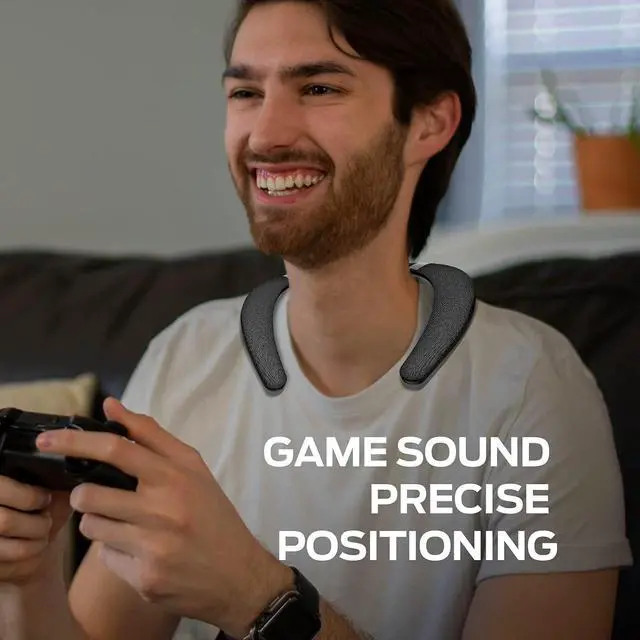 Alt view image 7 of 7 - Monster Boomerang Neckband Bluetooth Speaker - Wireless Wearable Speaker with 12H Playtime, IPX7 Waterproof, True 3D Stereo Sound for Home, Sport, Outdoor - Black