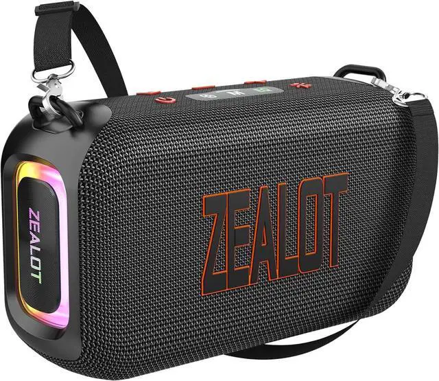 Main image of ZEALOT Bluetooth Speaker, Portable Speakers for Home/Outdoor Use, 50W (60W Peak), IPX6 Waterproof, Wireless Dual Pairing, EQ, USB/TF/Line-in/ BT5.3, Travel Speaker Clear Sound with Bass for Party