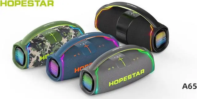 Alt view image 7 of 7 - WorryFree Gadgets 300W Portable Speaker Wireless Bluetooth Audio Big Bass with Handle, Microphone, Hopestar Series (Gray)