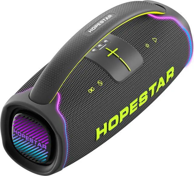 Alt view image 2 of 7 - WorryFree Gadgets 300W Portable Speaker Wireless Bluetooth Audio Big Bass with Handle, Microphone, Hopestar Series (Gray)