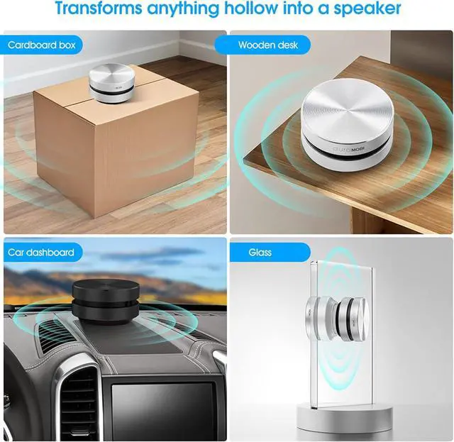 Alt view image 4 of 7 - Docooler Bone Conduction Speaker, Mini Bone Conduction Portable Speaker, Small Speaker, Wireless Speaker Stereo Bass Sound Creative Portable Speaker,Built-in Mic Sound for Home,Outdoor(Silver 1 Pack)