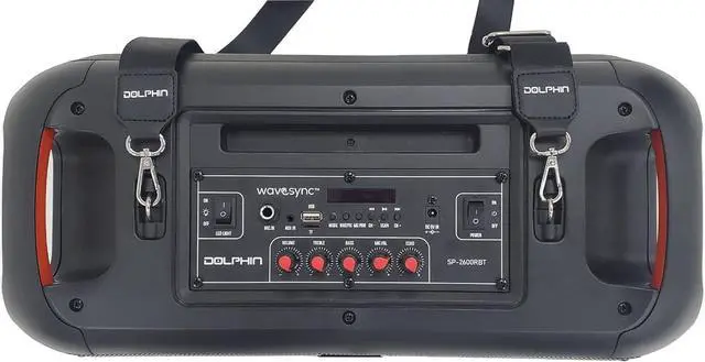 Alt view image 6 of 7 - Dolphin Boombox Portable Bluetooth Speaker - Crisp Sound - Dual 6.5" Woofer, 1" Tweeter