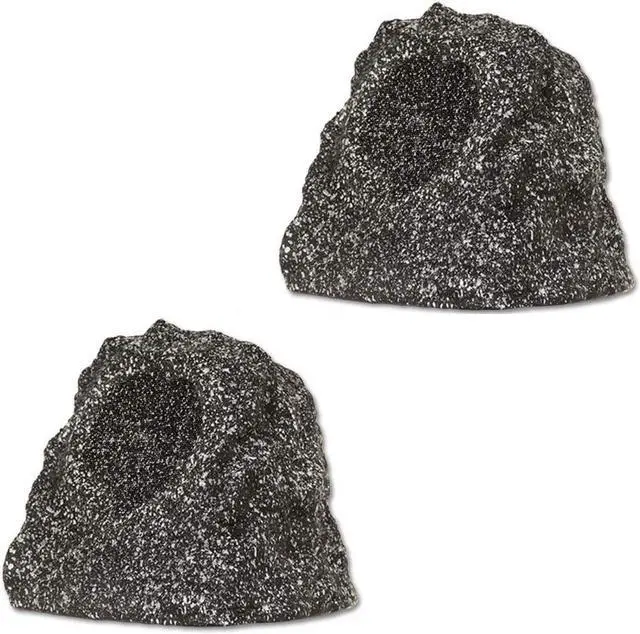 Main image of Theater Solutions by Goldwood B41GG Wireless Rechargeable Bluetooth Outdoor Rock Speaker System - Granite Gray, Set of 2, 120 Watts