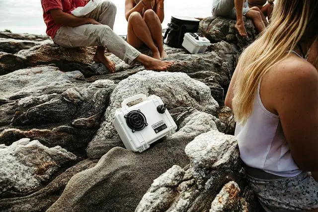 Alt view image 7 of 7 - Waterproof, Portable, and Rugged Outdoor Bluetooth Speakers. Loud Sound,40+ hr Battery Life, Dry Box + USB Charging,Multi-Pairing Party Mode. Built to Last + Fully Serviceable (Black,DB1)