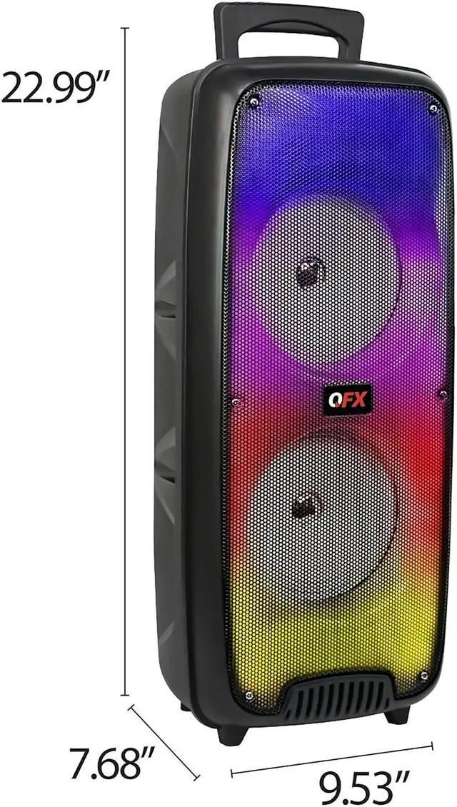 Alt view image 2 of 7 - QFX LMS-66 TWS Bluetooth Rechargeable Portable Liquid Motion Speaker with Dual 6.5" Speakers, EDR Communication, and Liquid Motion Party Lights
