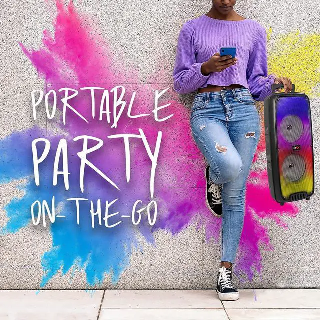 Alt view image 6 of 7 - QFX LMS-66 TWS Bluetooth Rechargeable Portable Liquid Motion Speaker with Dual 6.5" Speakers, EDR Communication, and Liquid Motion Party Lights