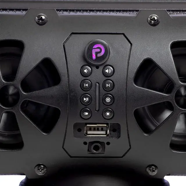 Alt view image 5 of 7 - Bazooka Party Bar Mini | Portable Bluetooth IP66 Waterproof Speaker | RGB Lights | Party Button Pairing | Up to 70 HRS Battery Life | 6 Marine Grade Speakers | Black | BPB16-G3-BAT