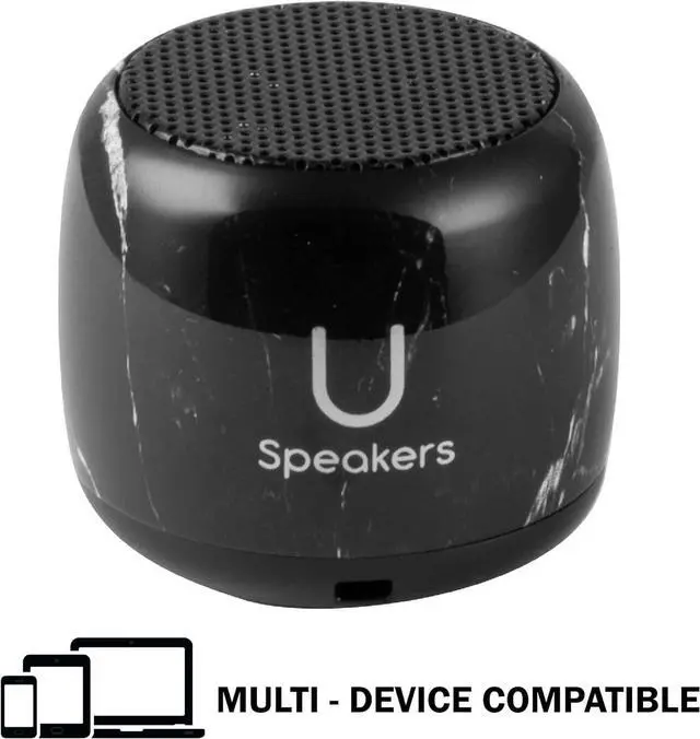 Alt view image 2 of 6 - U Speakers Micro Bluetooth Computer Speaker 2-Pack Bundle with Matching Speaker, Built-in Mic & Selfie Remote Control, for Workspace, Desktop, Laptop, Mobile, Tablet, PC - Black Marble
