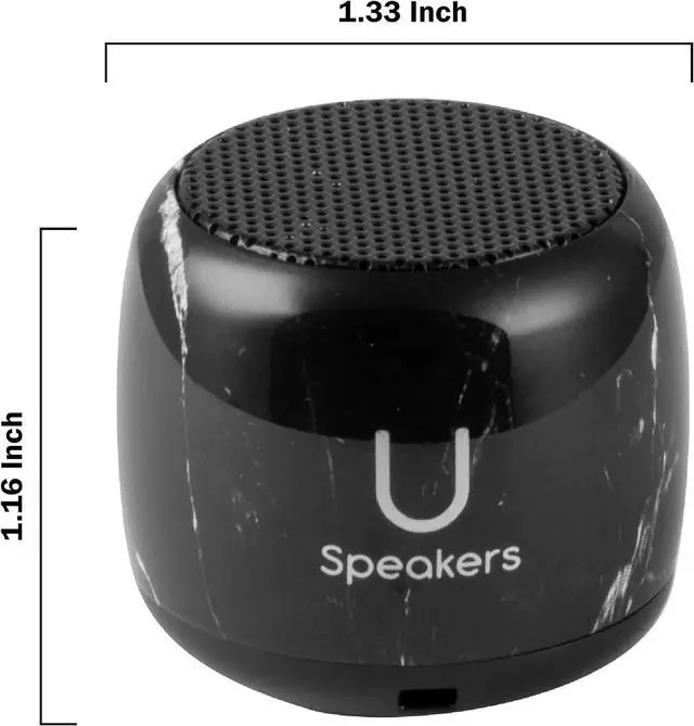 Alt view image 3 of 6 - U Speakers Micro Bluetooth Computer Speaker 2-Pack Bundle with Matching Speaker, Built-in Mic & Selfie Remote Control, for Workspace, Desktop, Laptop, Mobile, Tablet, PC - Black Marble