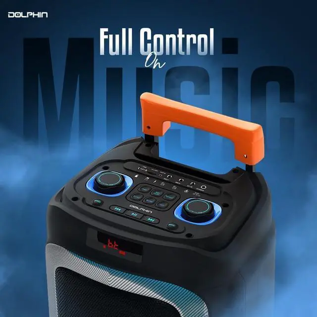 Alt view image 2 of 7 - Dolphin Dual 10" Bluetooth Portable Speaker w/LED Light Show, Deep Bass, Rechargeable, Wireless