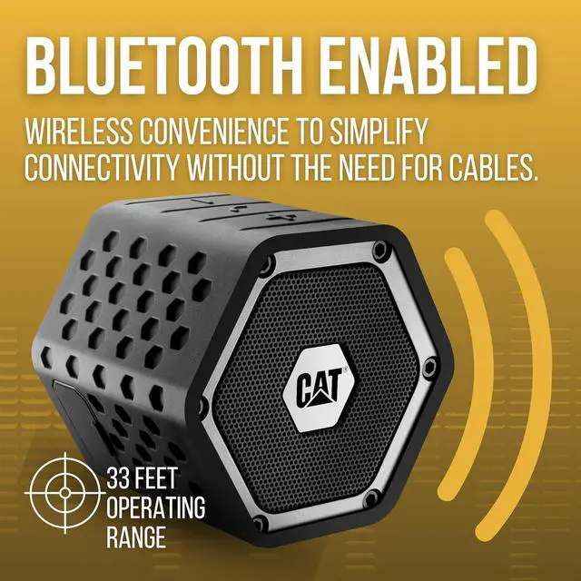 Alt view image 3 of 6 - Cat Mini Bluetooth Speaker - Rugged, Heavy Duty, Portable, Wireless Outdoor Speakers | The Best Shock Proof, Dust Proof, & IP66 Water Resistant System.