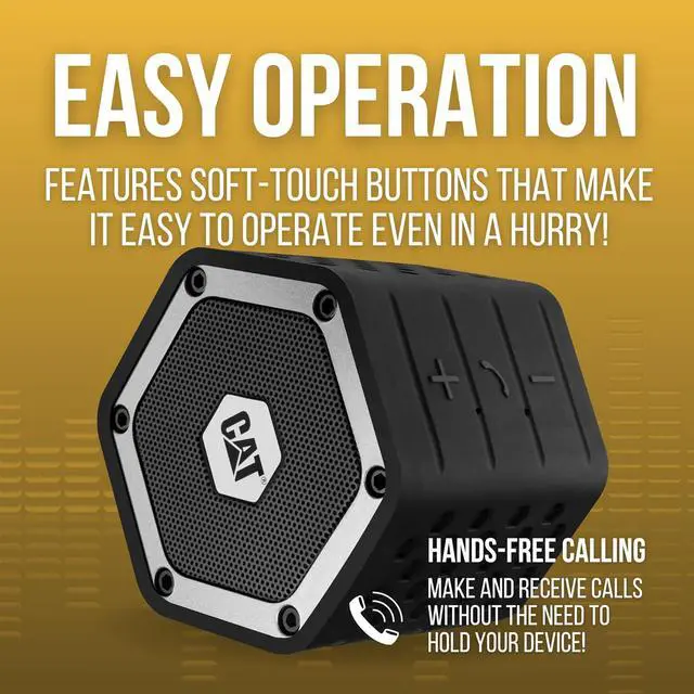 Alt view image 5 of 6 - Cat Mini Bluetooth Speaker - Rugged, Heavy Duty, Portable, Wireless Outdoor Speakers | The Best Shock Proof, Dust Proof, & IP66 Water Resistant System.