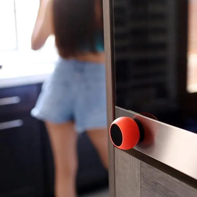 Alt view image 4 of 5 - U Speakers Mini Bluetooth Computer Speaker 2-Pack Bundle with Matching Speaker, Built-in Mic & Selfie Remote Control, for Workspace, Desktop, Laptop, Mobile, Tablet, PC - Glow Neon Coral