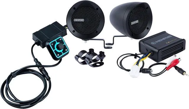 Main image of Memphis Audio MXABMB2BT Two Handlebar Speakers w/Bluetooth BLK