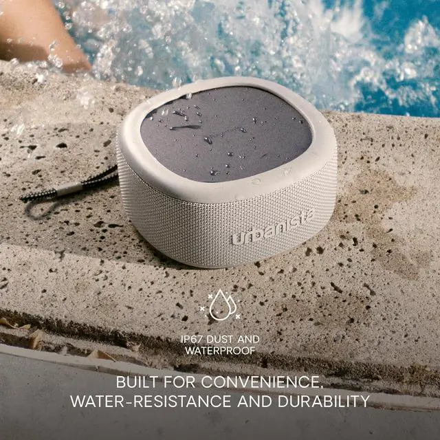 Alt view image 3 of 7 - Urbanista Malibu Small Solar Bluetooth Speaker, 20W Wireless Portable Speaker, Infinite Playtime, IP67 Waterproof Speaker for Outdoor, Travel, Dual Pairing Speakers for iPhone, Samsung & More, Black