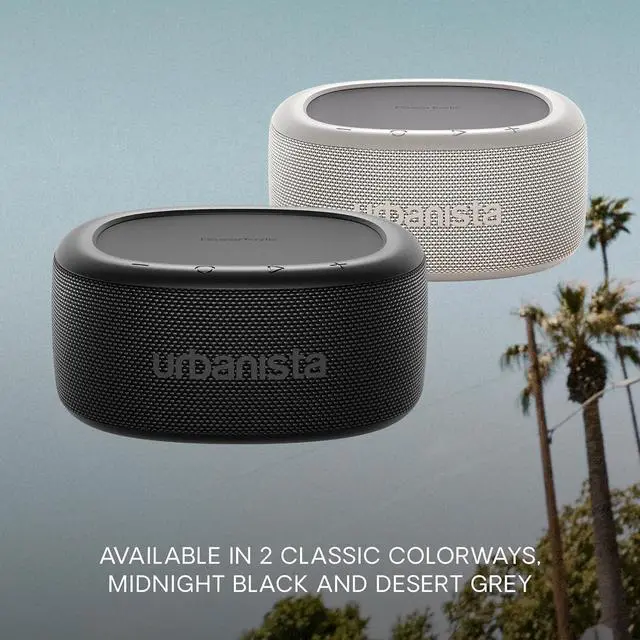 Alt view image 7 of 7 - Urbanista Malibu Small Solar Bluetooth Speaker, 20W Wireless Portable Speaker, Infinite Playtime, IP67 Waterproof Speaker for Outdoor, Travel, Dual Pairing Speakers for iPhone, Samsung & More, Black