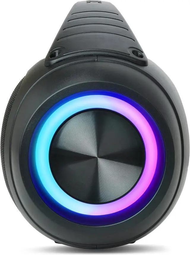 Alt view image 4 of 7 - Dolphin LX-220 Boombox Bluetooth Speaker | Loud & Crisp Sound - IPX5 Waterproof with Long-Lasting Battery & Party Ring Lights for Gym, Outdoors, Shower, Beach, Pool, Portable, Rechargeable