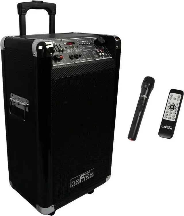 Main image of beFree Sound Sleek 10 Inch Professional Portable Bluetooth PA Speaker with Remote Control, Microphone, FM Radio, SD and USB Inputs