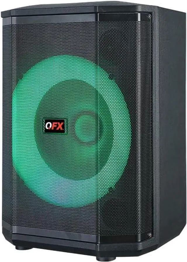 Alt view image 5 of 7 - QFX E-B8 8" Bluetooth Rechargeable Speaker with LED Circle and Party Lights