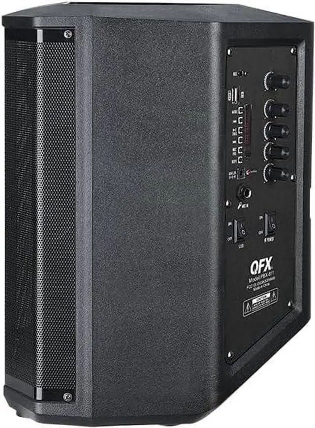 Alt view image 7 of 7 - QFX E-B8 8" Bluetooth Rechargeable Speaker with LED Circle and Party Lights