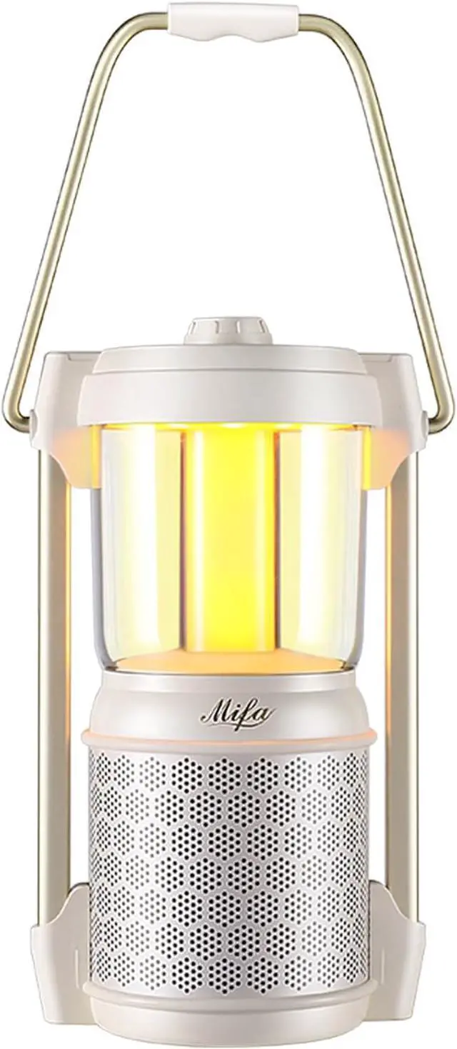 Main image of MIFA Lyra Retro Portable Waterproof Bluetooth Speaker with Micro SD Card Slot, 3 Modes Led Night Lights for Bedroom/Home Decor and Outdoor, Cool Electronic Gadgets Gifts for Men & Women, White