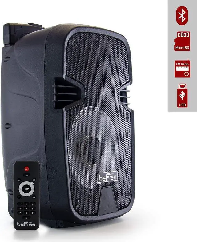 Alt view image 3 of 6 - beFree Sound 8 Inch Bluetooth Portable Party Speaker with USB, SD and Reactive Lights