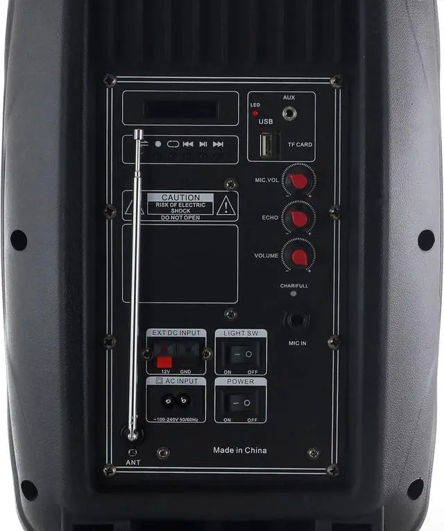 Alt view image 5 of 6 - beFree Sound 8 Inch Bluetooth Portable Party Speaker with USB, SD and Reactive Lights
