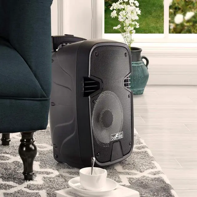 Alt view image 6 of 6 - beFree Sound 8 Inch Bluetooth Portable Party Speaker with USB, SD and Reactive Lights