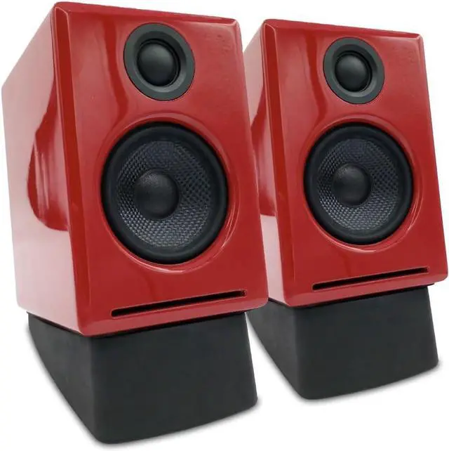 Main image of Audioengine A2 Red Bluetooth Computer Speakers and DS1 Stands